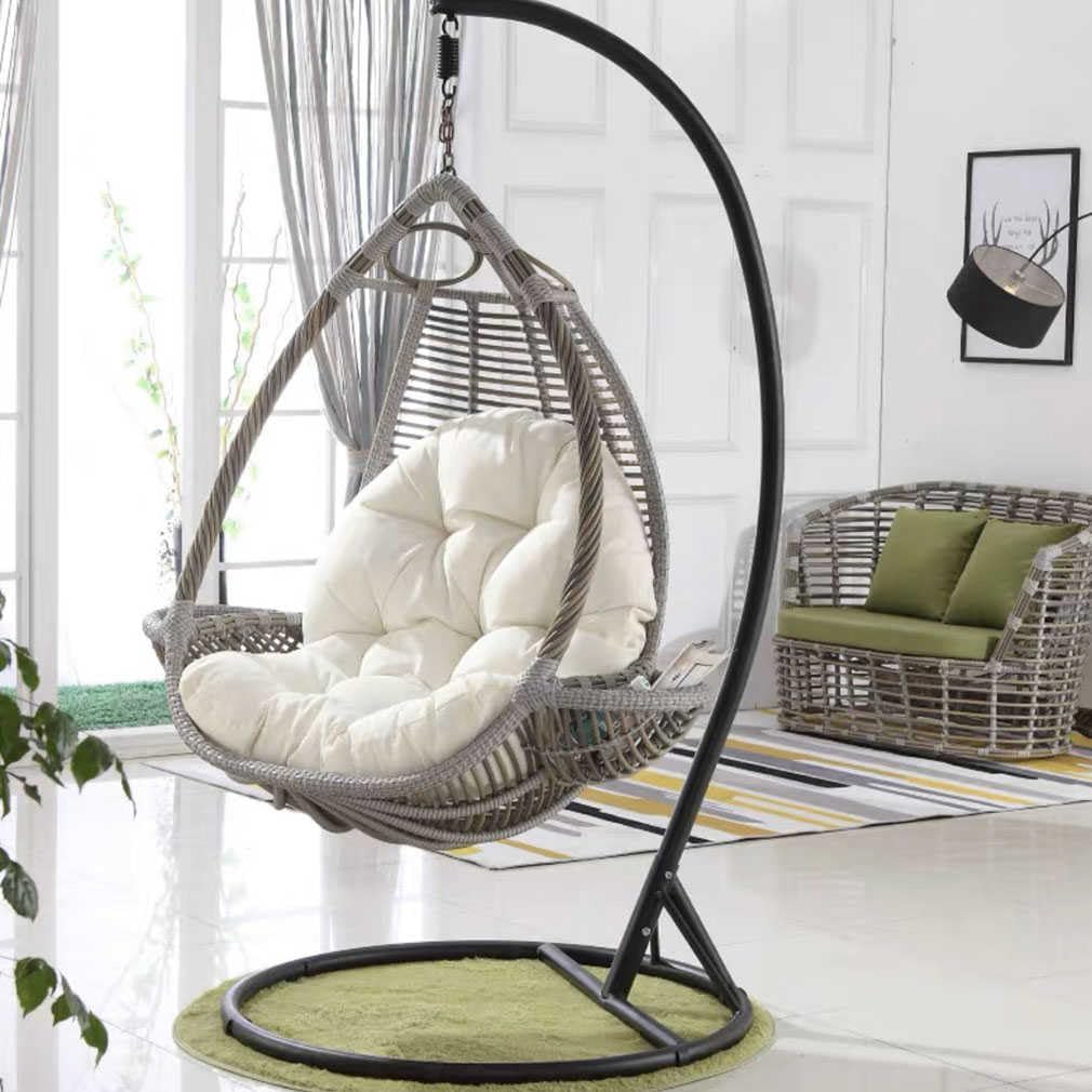 LXJBBD Swing Chair Cushion For Garden Patio Rattan Swing Chair, Egg Shaped Hammock Chair Cushion For Outdoor/Indoor Furniture Decoration(Not Include The Wicker Chair, Only Cushion) — image 1
