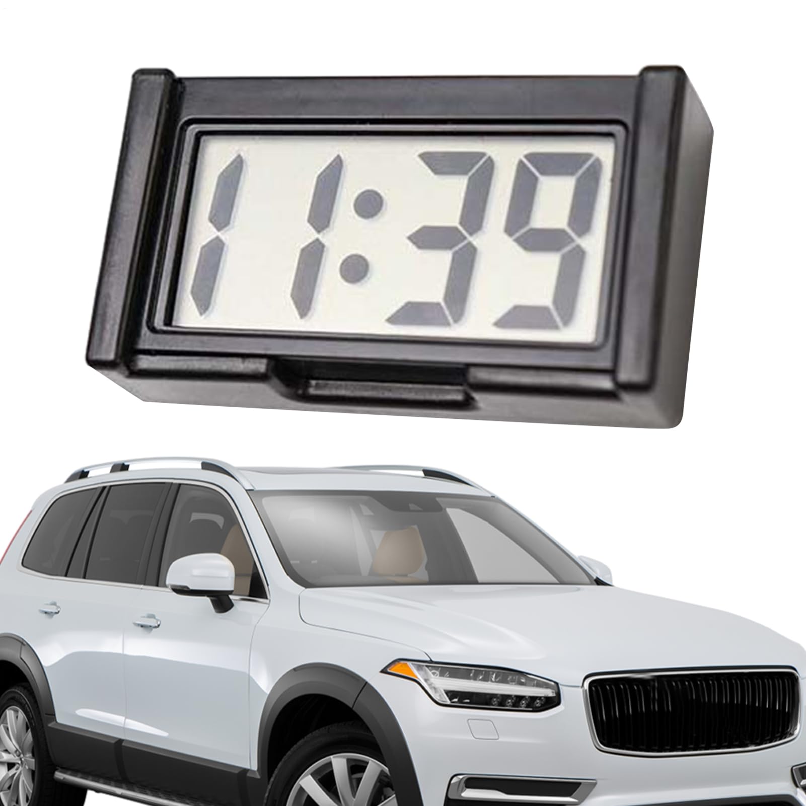 Mini Digital Clock Battery Operated, Large Screen Digital Clock for Car, Self Adhesive Mini, Car for Dashboard, Truck