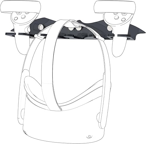 Miniatura 7 de Geekria VR Wall Mount Stand Compatible with Quest 3 / Pro / 2, Valve Index, HTC Vive, PlayStation VR Game Accessories Storage Holder Hook VR Headset