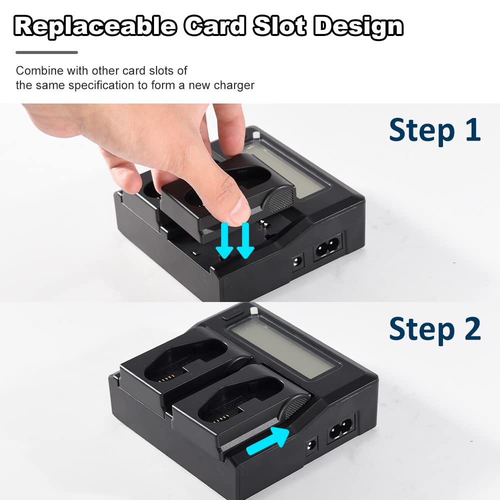 DSTE® LCD 1.5A Fast Charging Dual Batterie Ladegerät (EU-Stecker) Compatible für Canon LP-E4 LP-E4N LP-E19 als LC-E19