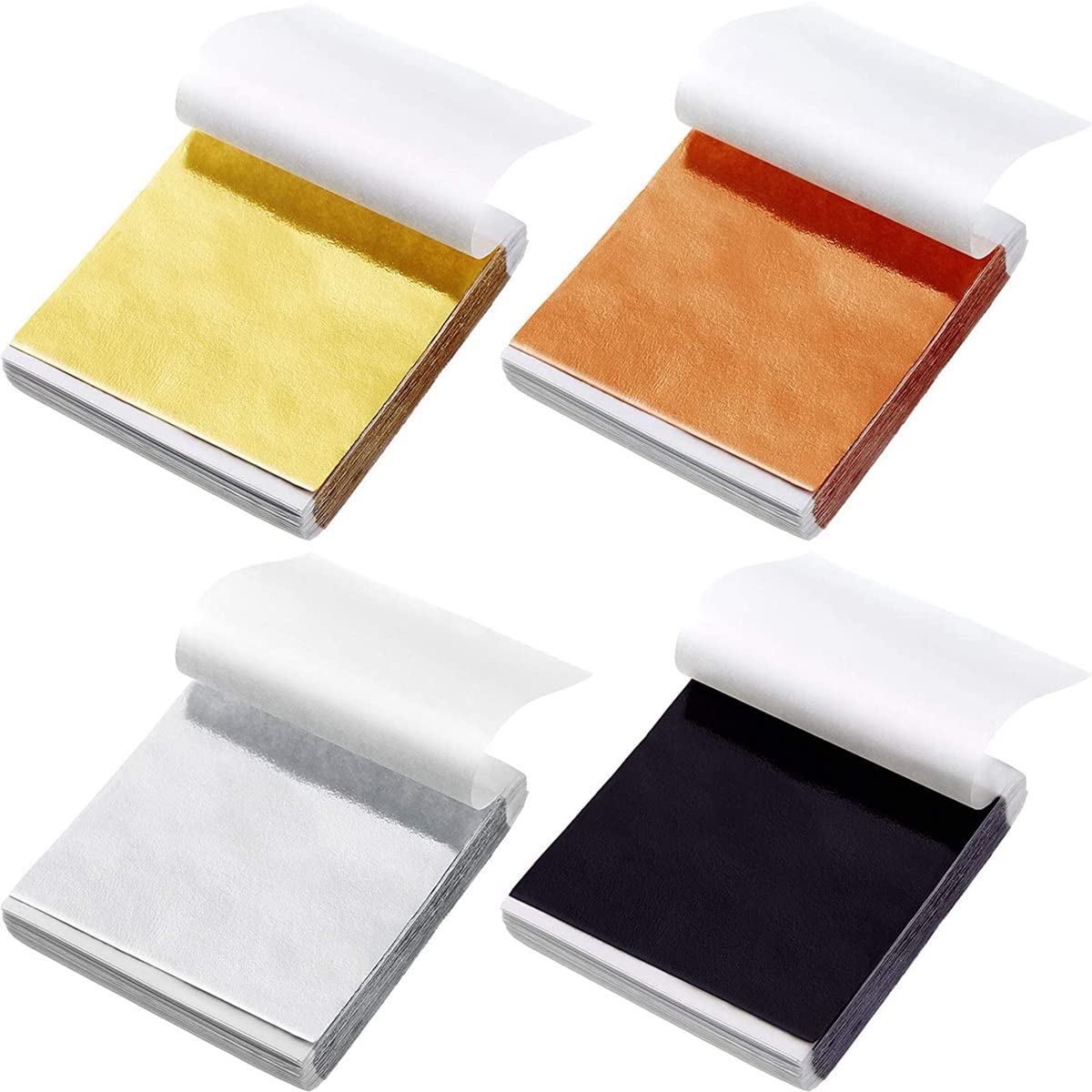 Antioch Gold/Silver 400Pcs Imitation Copper Foil Leaf Flake Gilding Sheets For Nail Diy Art Crafts Paper