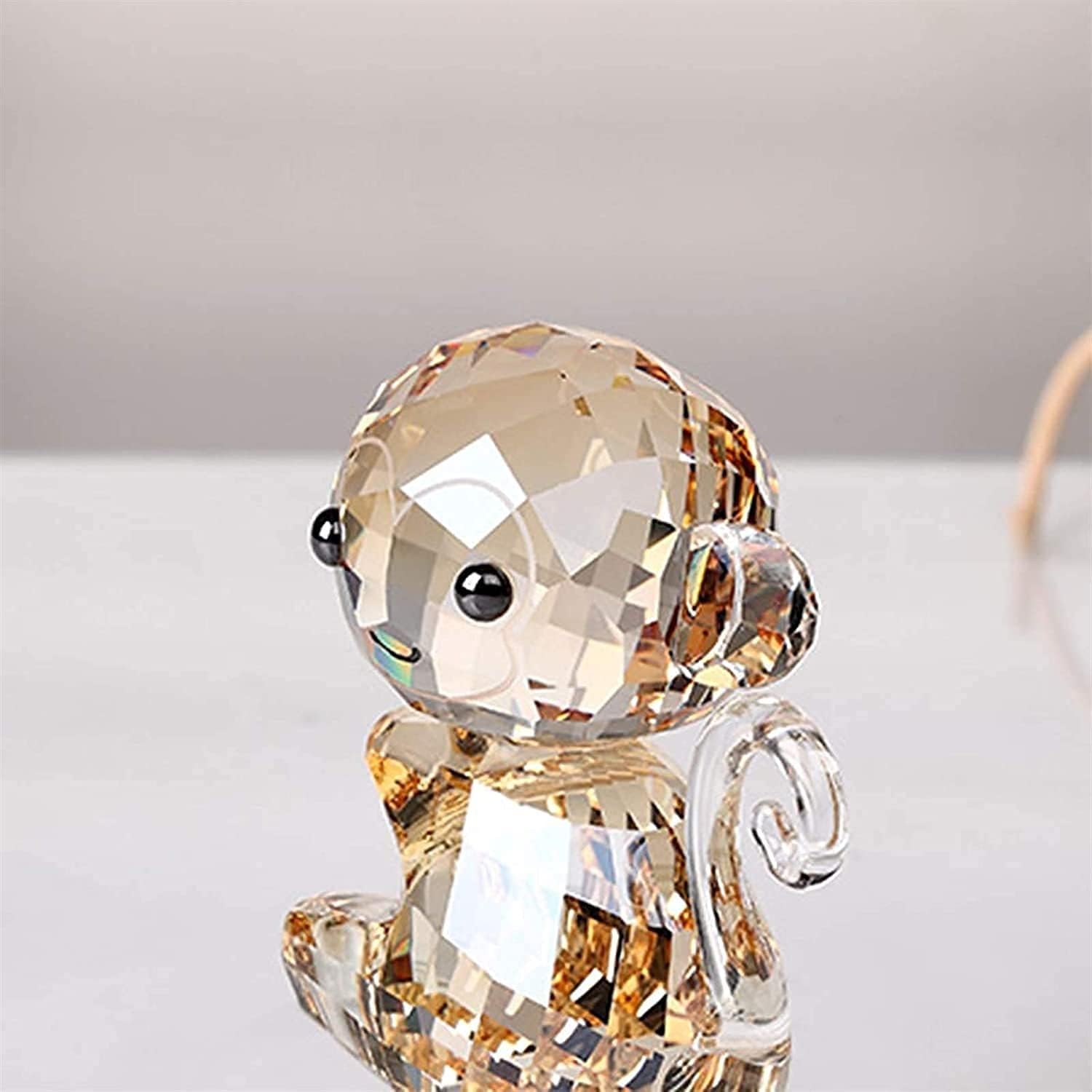 Estatua de estantería, escultura abstracta, decoración de estante, for oficina en casa, decoración de sala de estar, estatuas de mono del zodiaco Feng Shui, cristal, mono, mascota, decoración de ofici