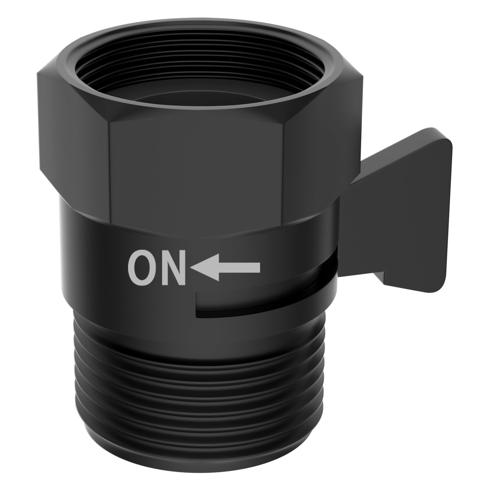 All Metal 1 Pack Shower Head Flow Control Valve, G1/2 Brass Shut-off Valve with Metal Handle Lever, Shut OFF Water Flow Control Regulator for Handheld Shower, or Bidet Sprayer, Matte Black