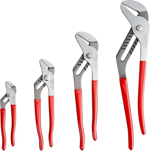 TEKTON Juego de alicates para juntas de ranura, 4 piezas (7, 10, 13, 16 pulgadas) | 90395 | Fabricado en Estados Unidos