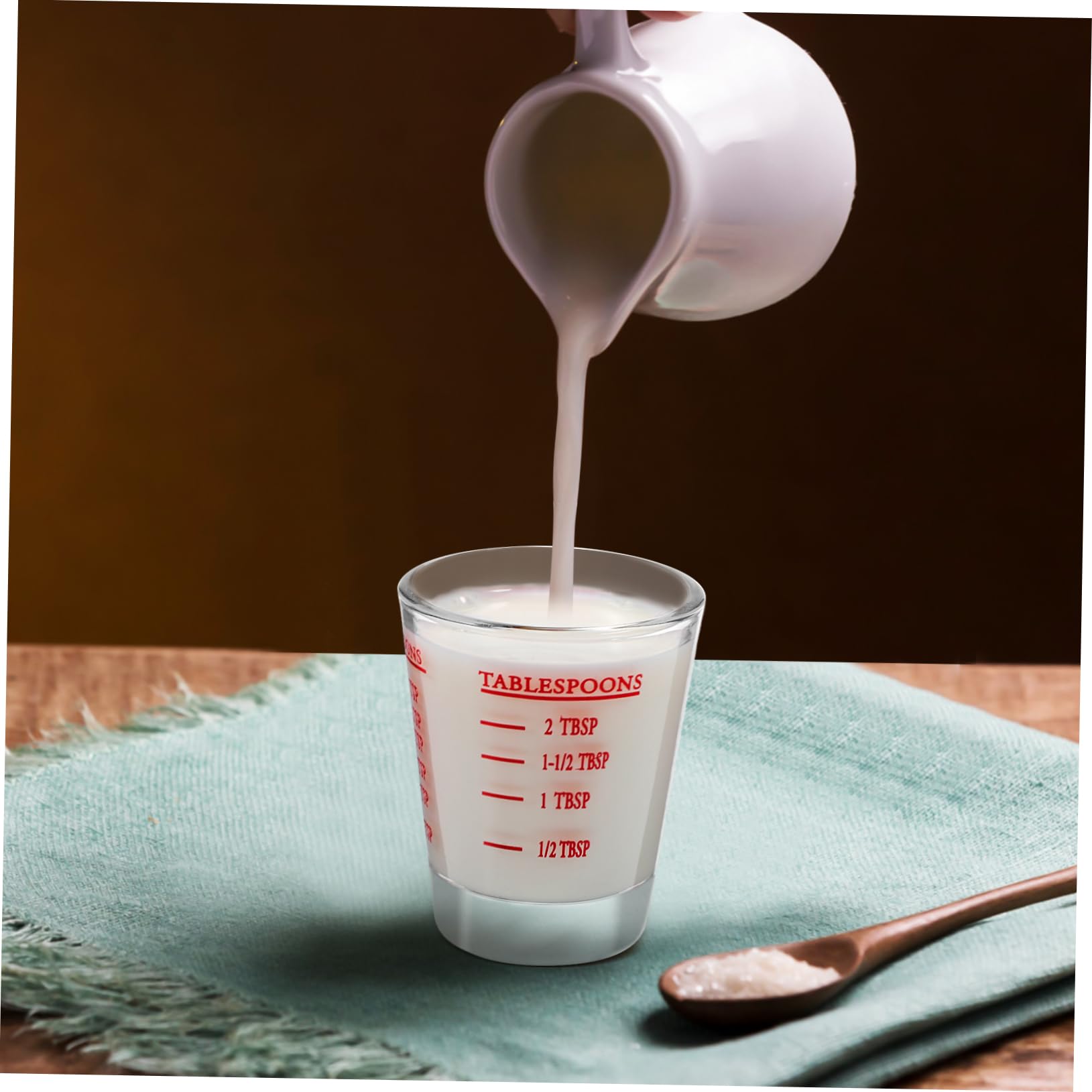 SOLUSTRE 8 Pcs Tasses à Mesurer en Verre Transparent 30ml Repères Clairs et Bases Épaissies Cuisine et Pâtisserie