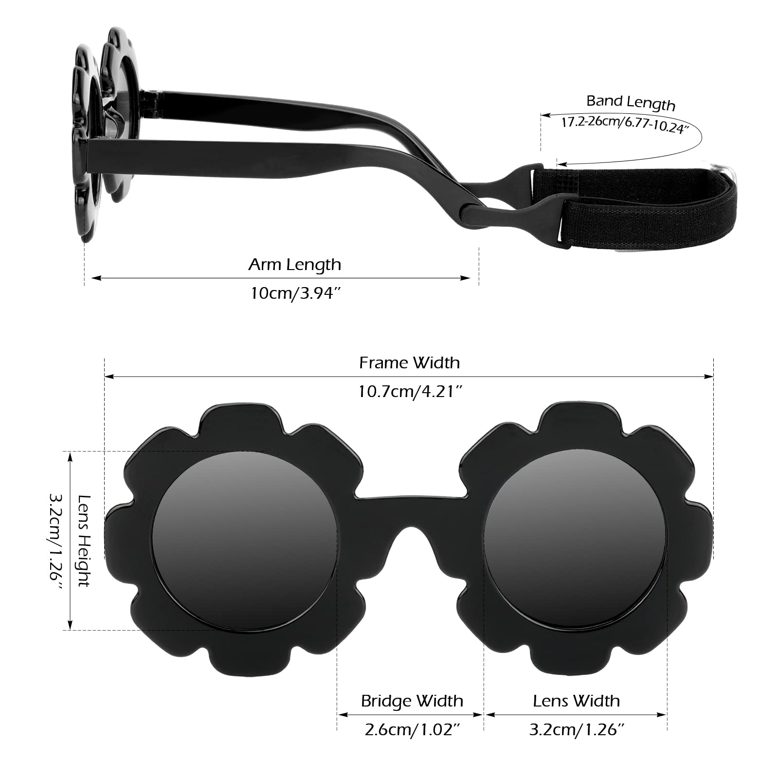 Hifot Occhiali da sole Polarizzati Baby, Occhiali da Sole Con Regolabili cinghia UV400 protezione UV Ponte nasale in Silicone Morbido per neonati da 0 mesi a 2 anni