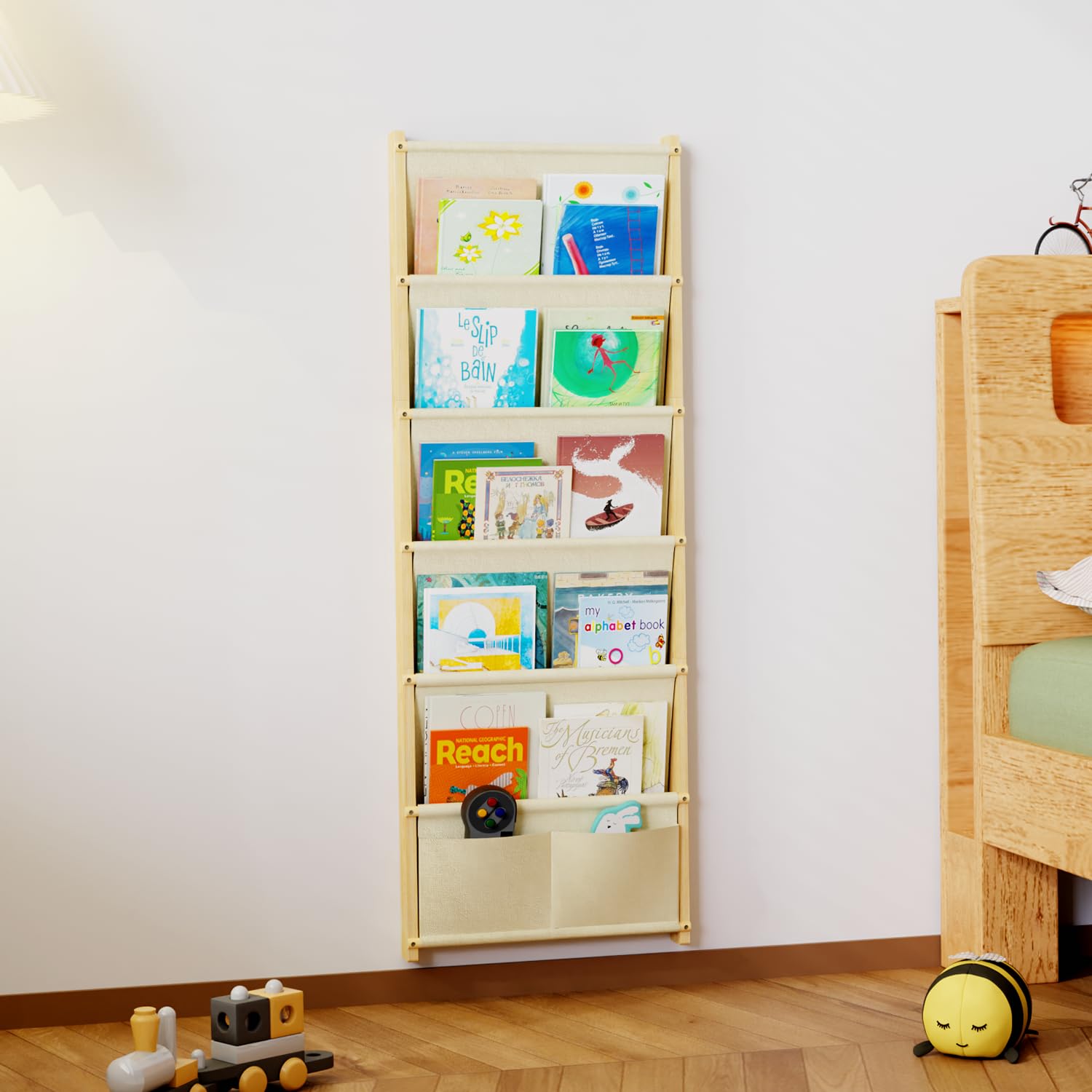 Estanteria Libros Infantil 6 Pisos, Libreria Infantil, Estantería Montessori, Estantería Pared Libros, Estantería Infantil Pared, Libreria Montessori Infantil, Adecuada para Habitacion Infantil