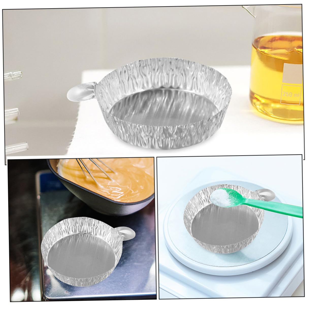 Cabilock 5 Set Piatto Per Pesare in Foglio Di Alluminio Pesatura Micro Campionamento Vassoi Scala Bakeware Misurare Pesa Barche Forniture Di Laboratorio Teglie Di Alluminio 50 Pezzi*5