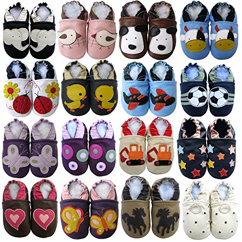 Carozoo 18 Designs Baby Shoes Leather Soft Sole Prewalker Crib Slippers Toddler Kids Shoes (0-6 Months to 7-8 Years)2