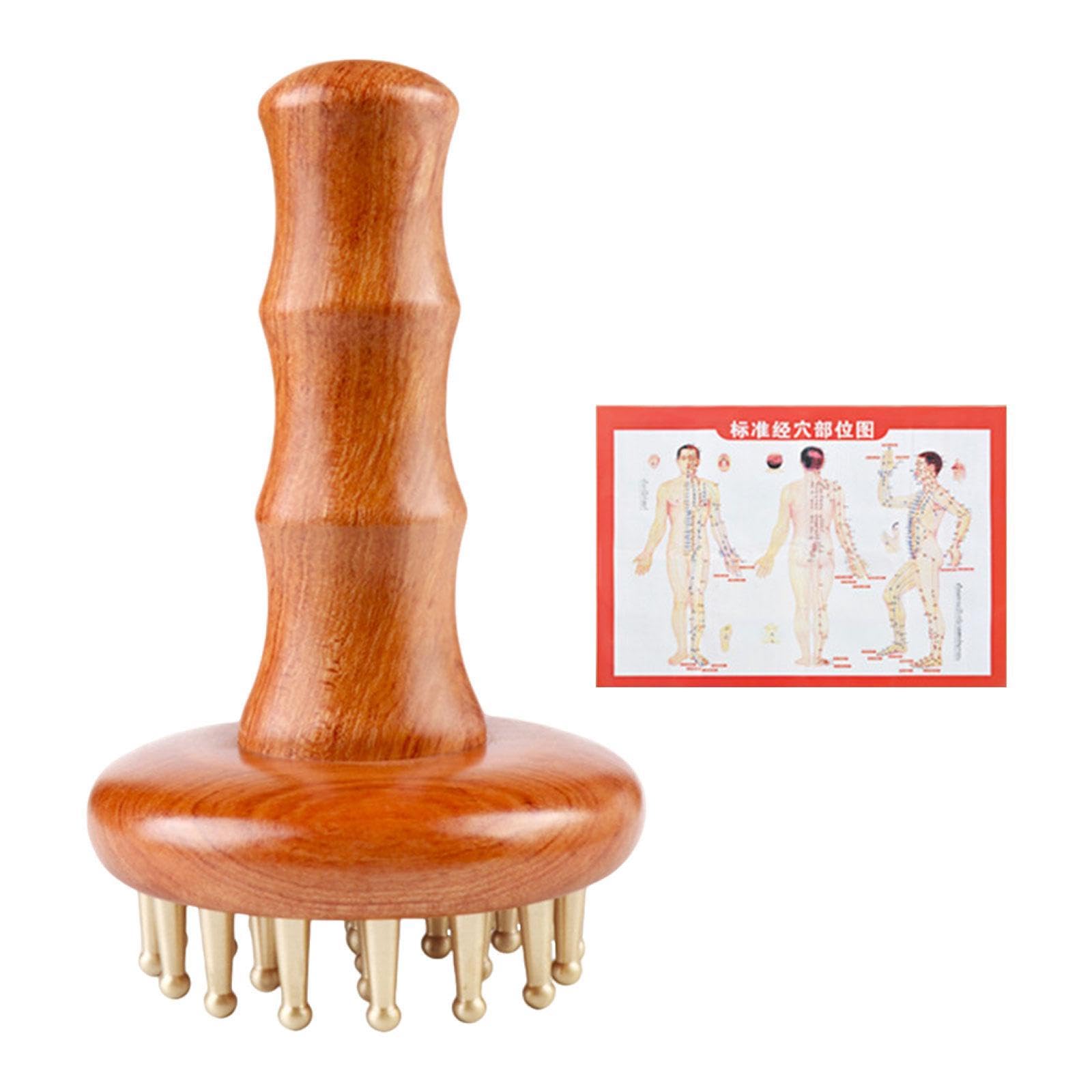 Peigne de massage polyvalent en bois avec brosse corporelle et carte de points - 8