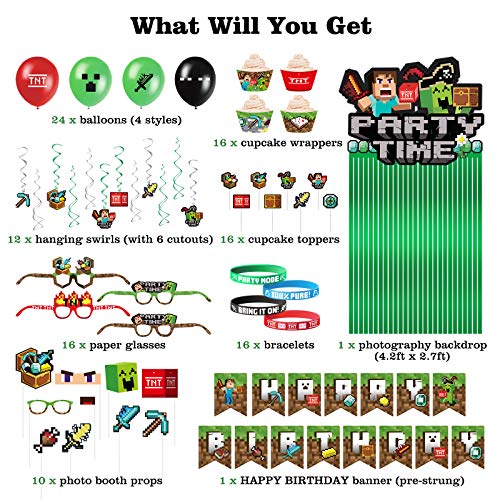 Decorlife FTL-QDA095 Pixel Game Birthday Party Decorations thumb #1