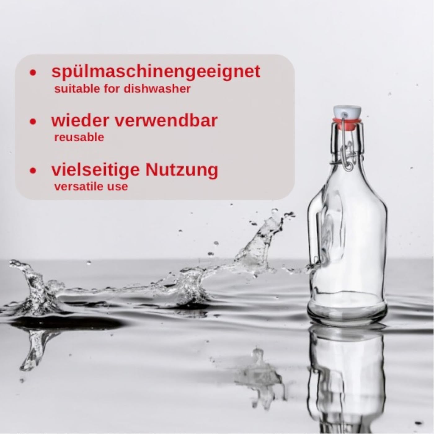 Gouveo set van 12 lege glazen flessen met beugelsluiting - 250 ml
