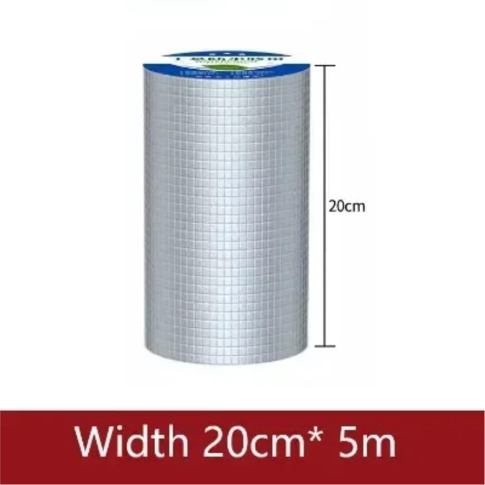 Nastro isolante in foglio di alluminio, Sigillante for nastro in gomma butilica in foglio di alluminio for pareti tetti Dimensioni multiple for esterni(20cmx5m)