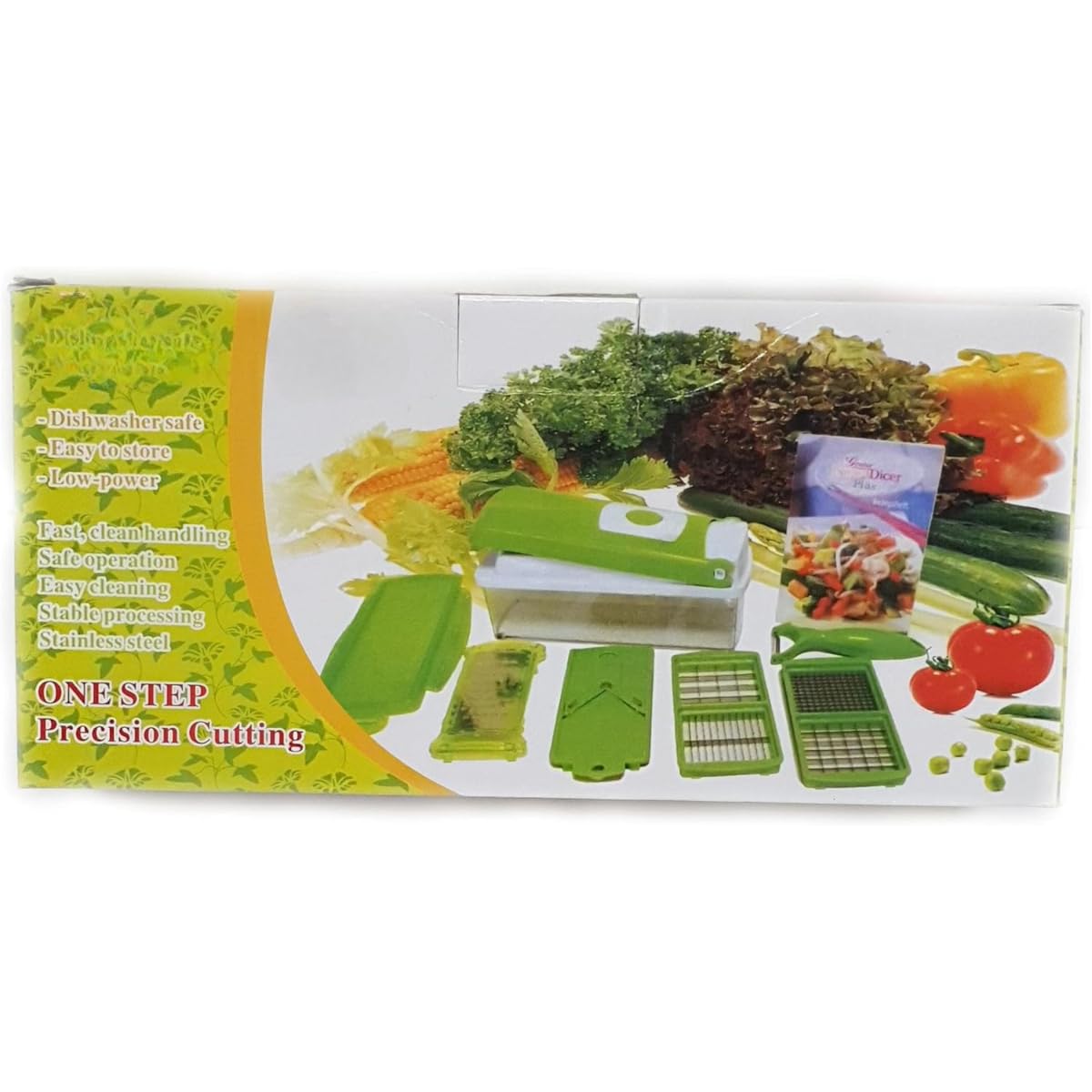 Vegetable Chopper Food Processor 4-in-1 Handheld Blender Salad Spinner Onion Slicer Cheese Grater Potato Cutter Meat Mincer Garlic Dicer Mandoline Slicer Kitchen Tools & Gadgets Herb Roller