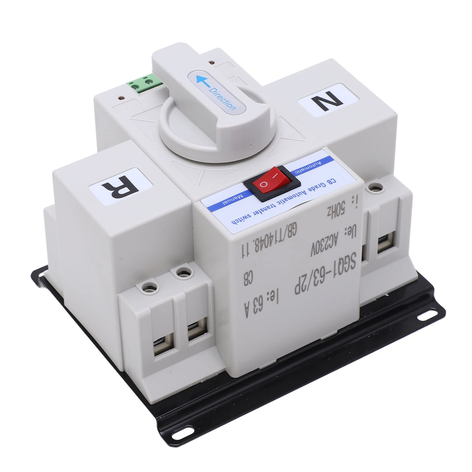 Jiawu Interruptor de Transferencia Automática de Doble Potencia, 63A 230 V Volumen Pequeño Estructura Simple Larga Vida útil Interruptor de Transferencia Automática de Doble Potencia 230 V, 2P de de