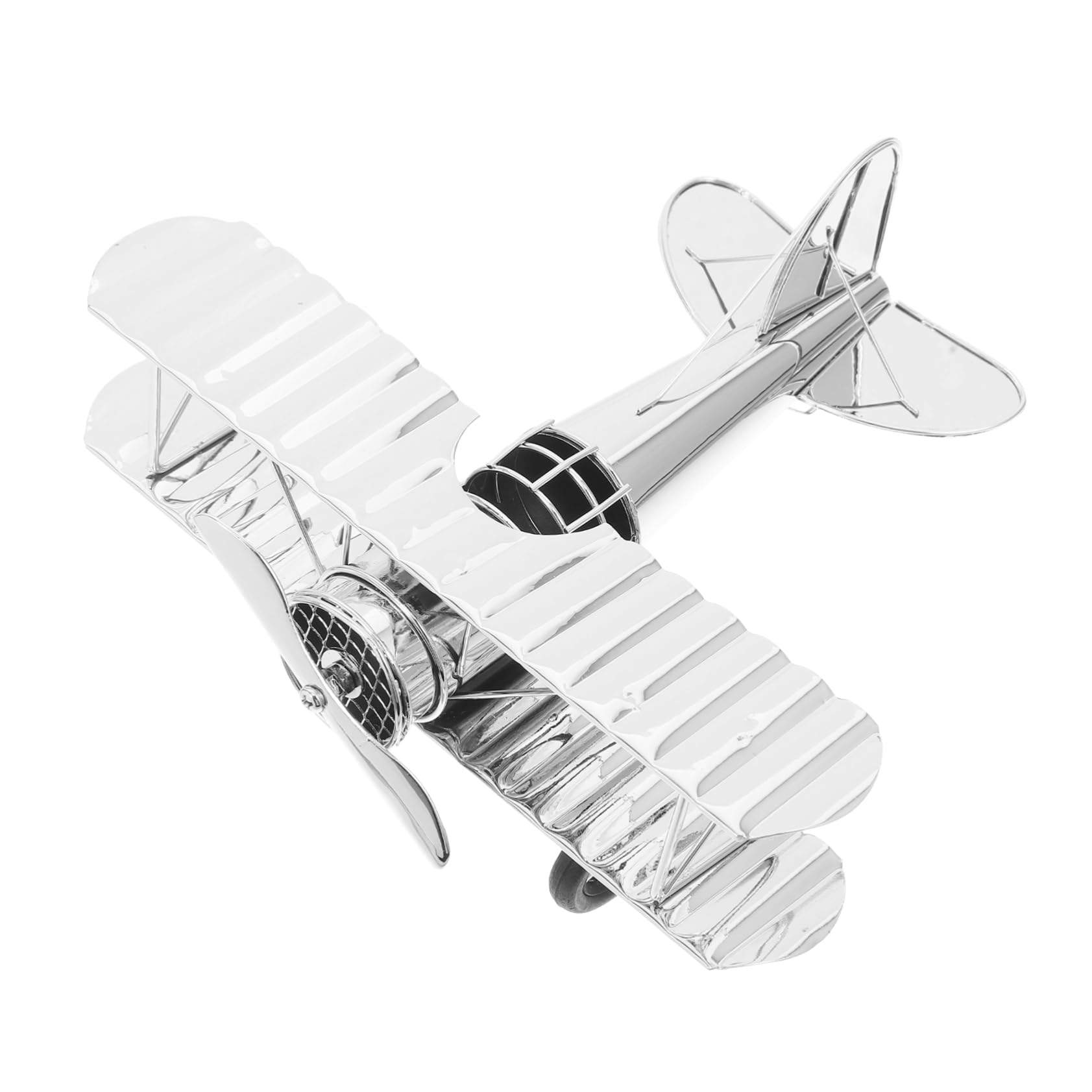 Maquette d'avion vintage élégante en fer forgé argenté résistante à la décoloration