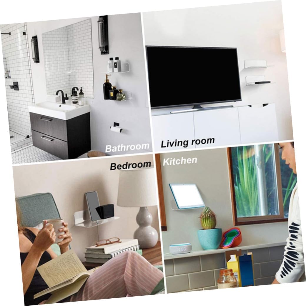 BETOOKY Intelligent Audio Stand Wall-Mounted Speaker Shelf Acrylic Bracket 2pcs for Office and Game Room Storage