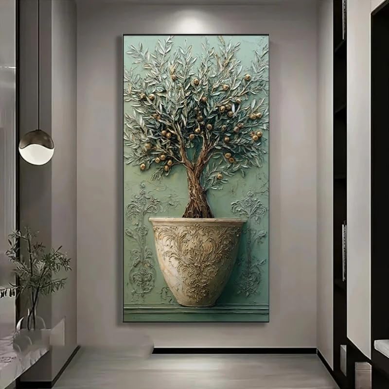 Cuadros de olivos en lienzo moderno de 40x80cm para decoración de salones