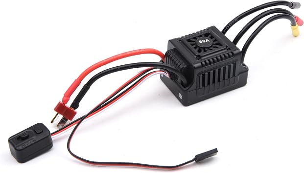 Readytosky 60A بدون فرش ESC مقاوم للماء RC مستشعر ESC RC تحكم السرعة الكهربائية 2-3S لمحرك 3650 1/10 110 RC Cars
