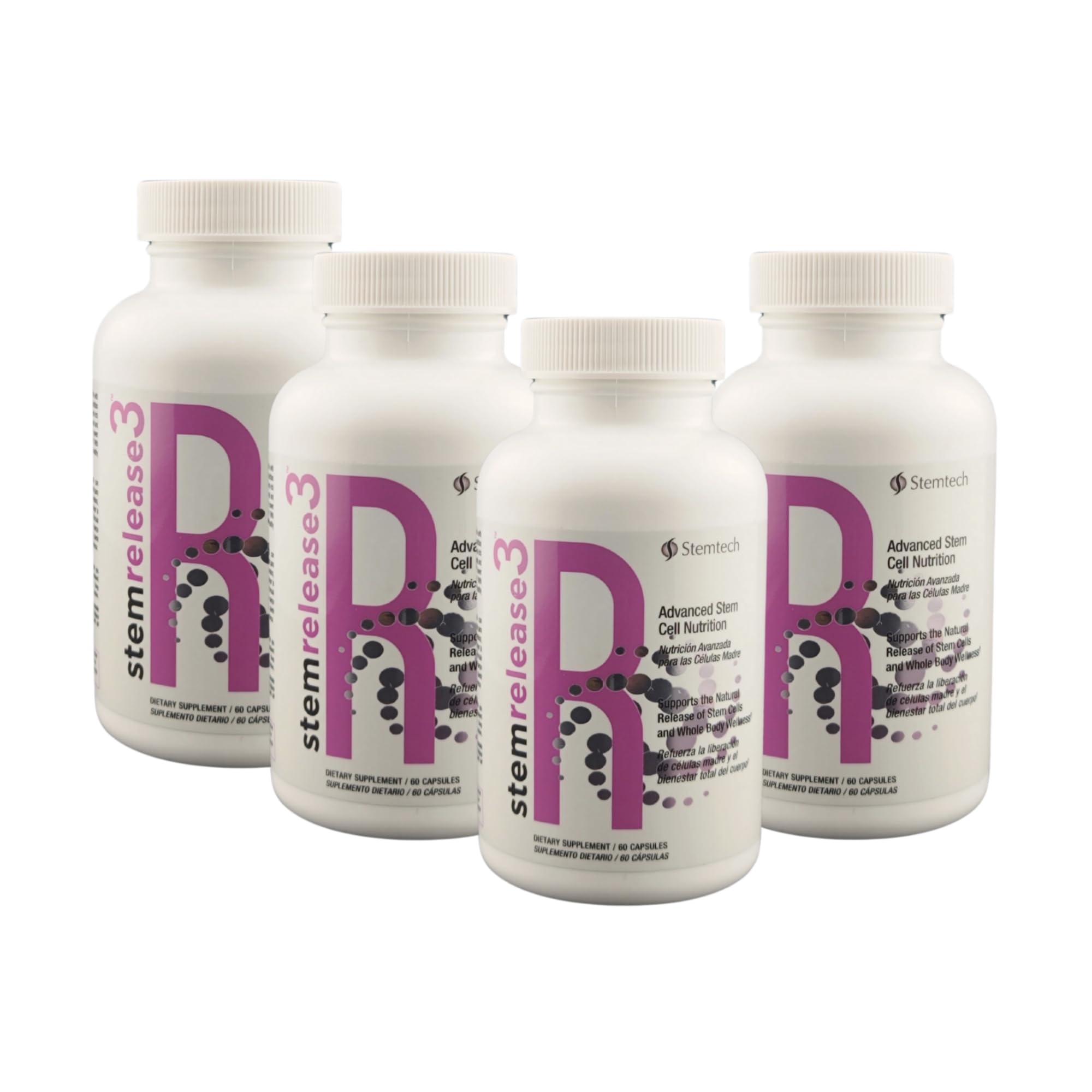 Quadruple Wellness Boost: stemrelease3™ 4-Pack - Unlock Your Body's Potential for Natural Renewal and Youthful Vitality, Exclusive Blend for Telomere Health