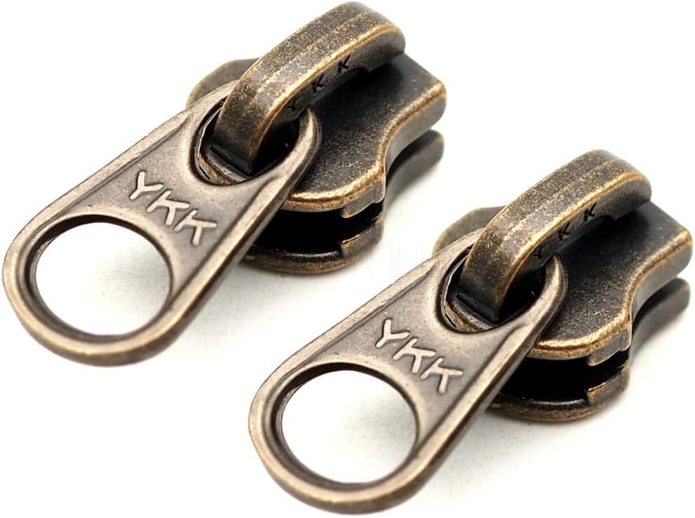 CRAFTMEMORE 10 Pack YKK Zipper Head with 3/4 Inch Pull Tap