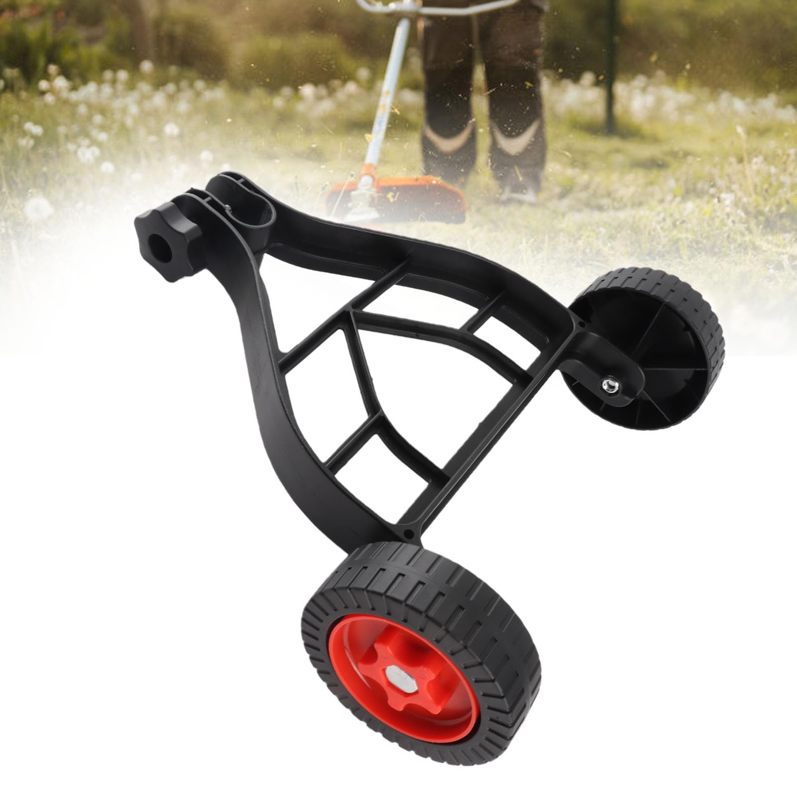 Luocute Fixation de Roue de Support de Bordure Réglable, Roues Auxiliaires de Tondeuse à Gazon de Conception Améliorée pour la Plupart des Tondeuses, Roue de Bordure Portable