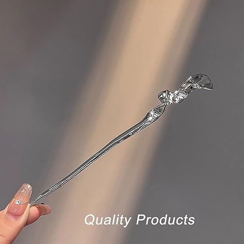 Miniatura 6 de AsggBah 2 horquillas de metal para el cabello, accesorios de decoración, pinzas para el cabello para mujeres y niñas (plata + negro pistola)
