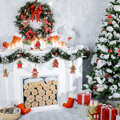 Christmas Gingerbread Man Ornament For Christmas Tree 3 Inch Tall Gingerbread Figurines Ornament Hanging Decorations Clay Gingerbread Man Christmas Tree Decoration For Party Decor, 12 Styles (24) #TOP3