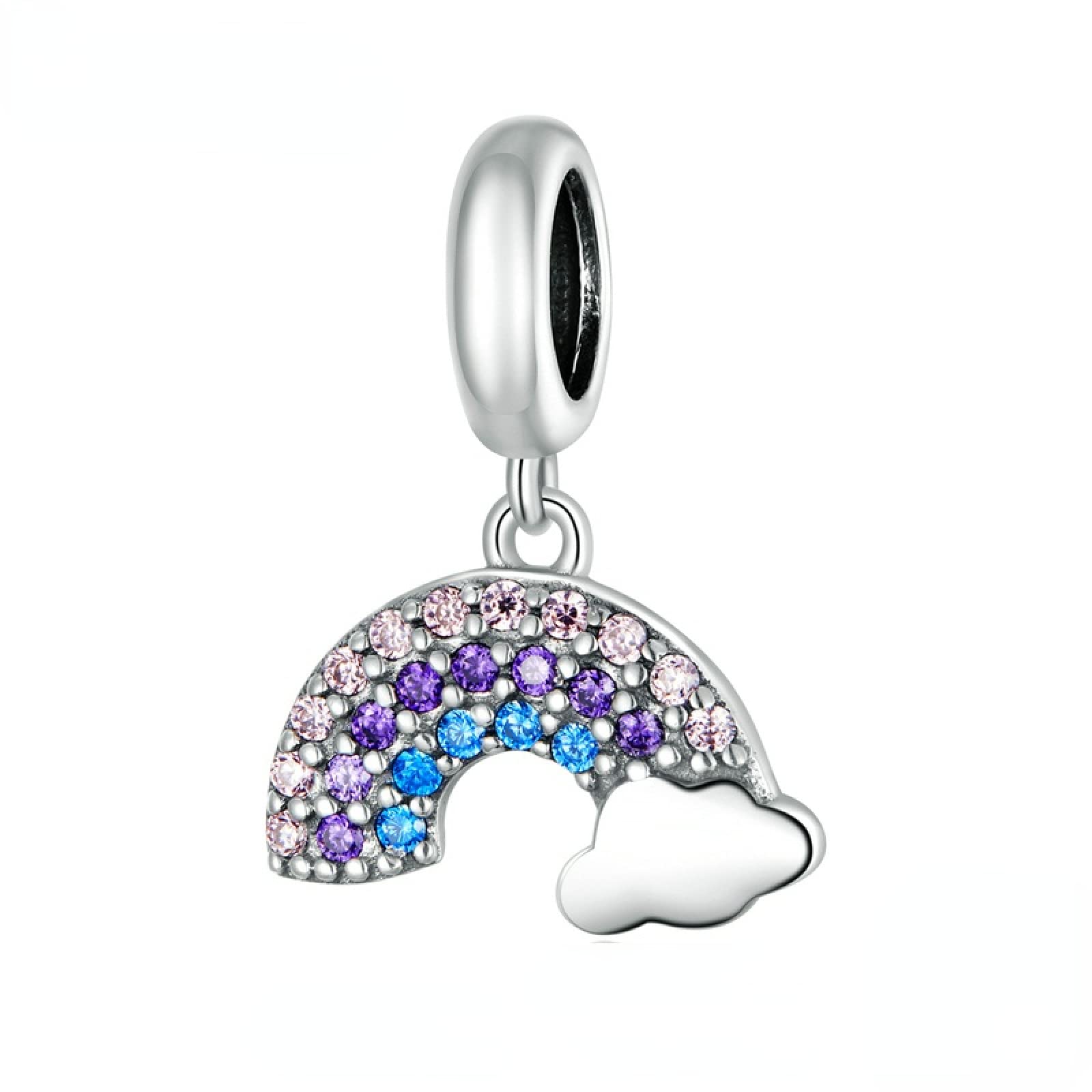 Colgante de arcoíris de plata 925 para pulseras y collares de mujer 7