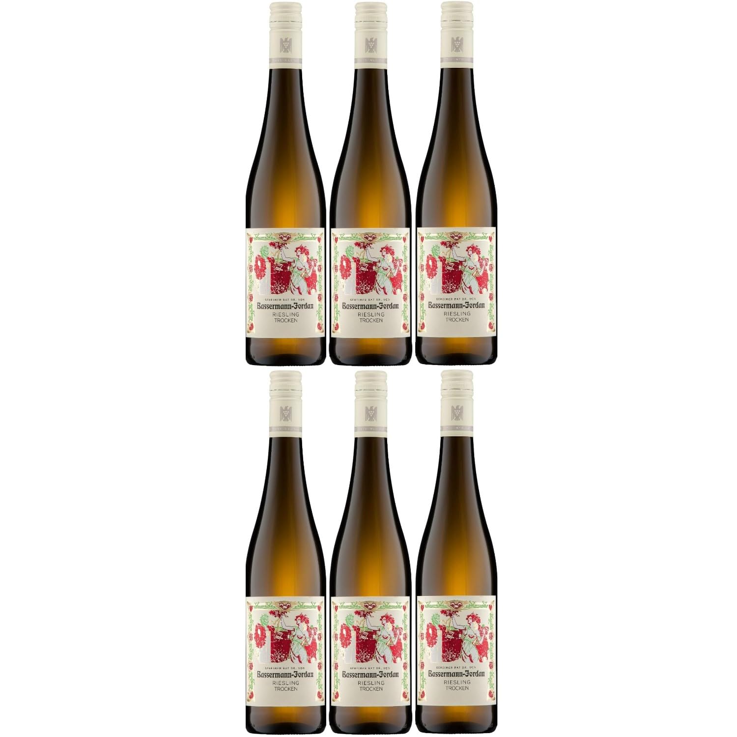 Bassermann-Jordan Riesling Weisswein Wein Trocken Pfalz Deutschland Inkl. FeinWert E-Book (6 x 0,75l)