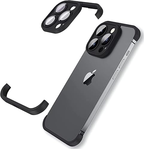 Funda de silicona para iPhone 13, protector de lente de cámara, ultrafina, ligera, sin marco, delgada, minimalista pero protectora (negro)