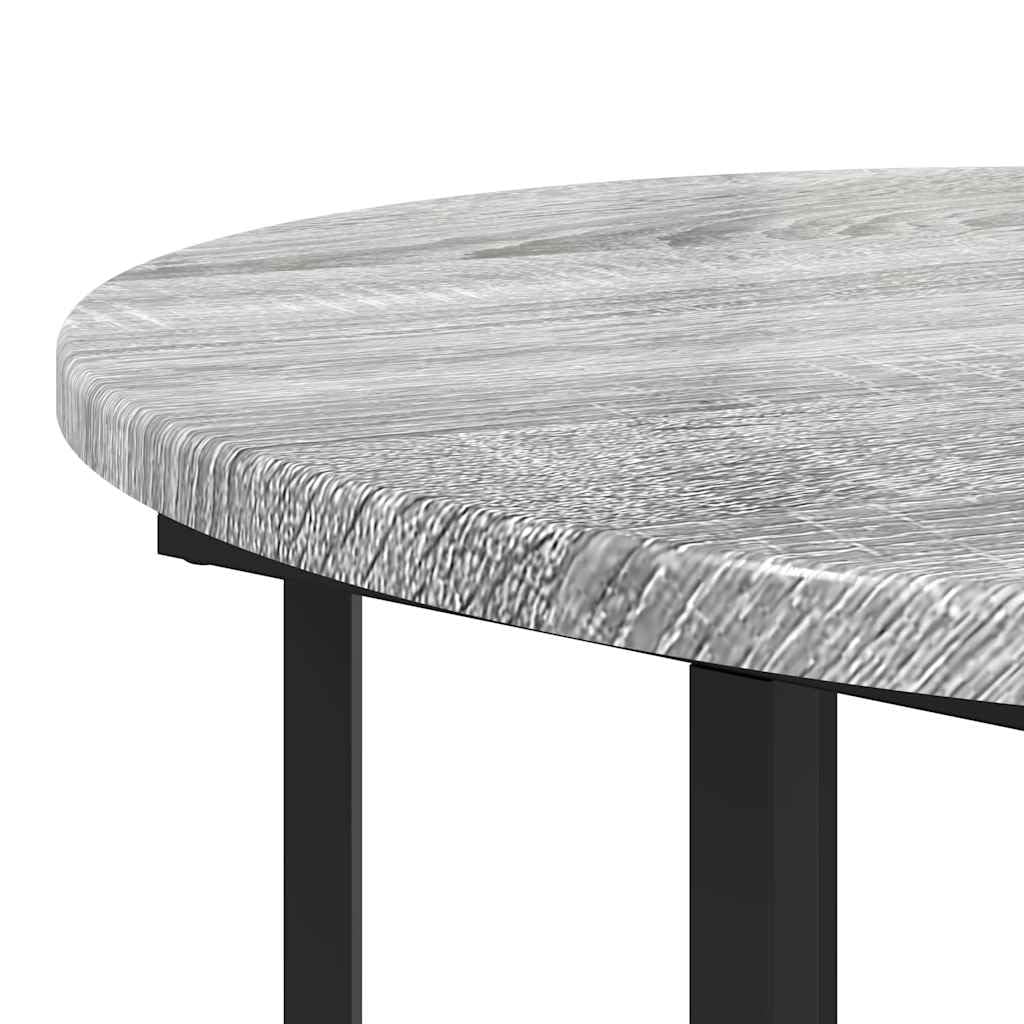 Juego de 2 mesas auxiliares con estante, color gris, diseño industrial, mesa de centro de madera y metal, mesa cuadrada para salón y dormitorio