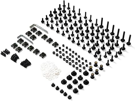 Motorcycle Complete Fairing Bolts Kit Screws Fit for Kawasaki ZX-6R 636 ZX6R 2003 2004 2005 2006 Aluminum Fasteners Hardware Clips - Black