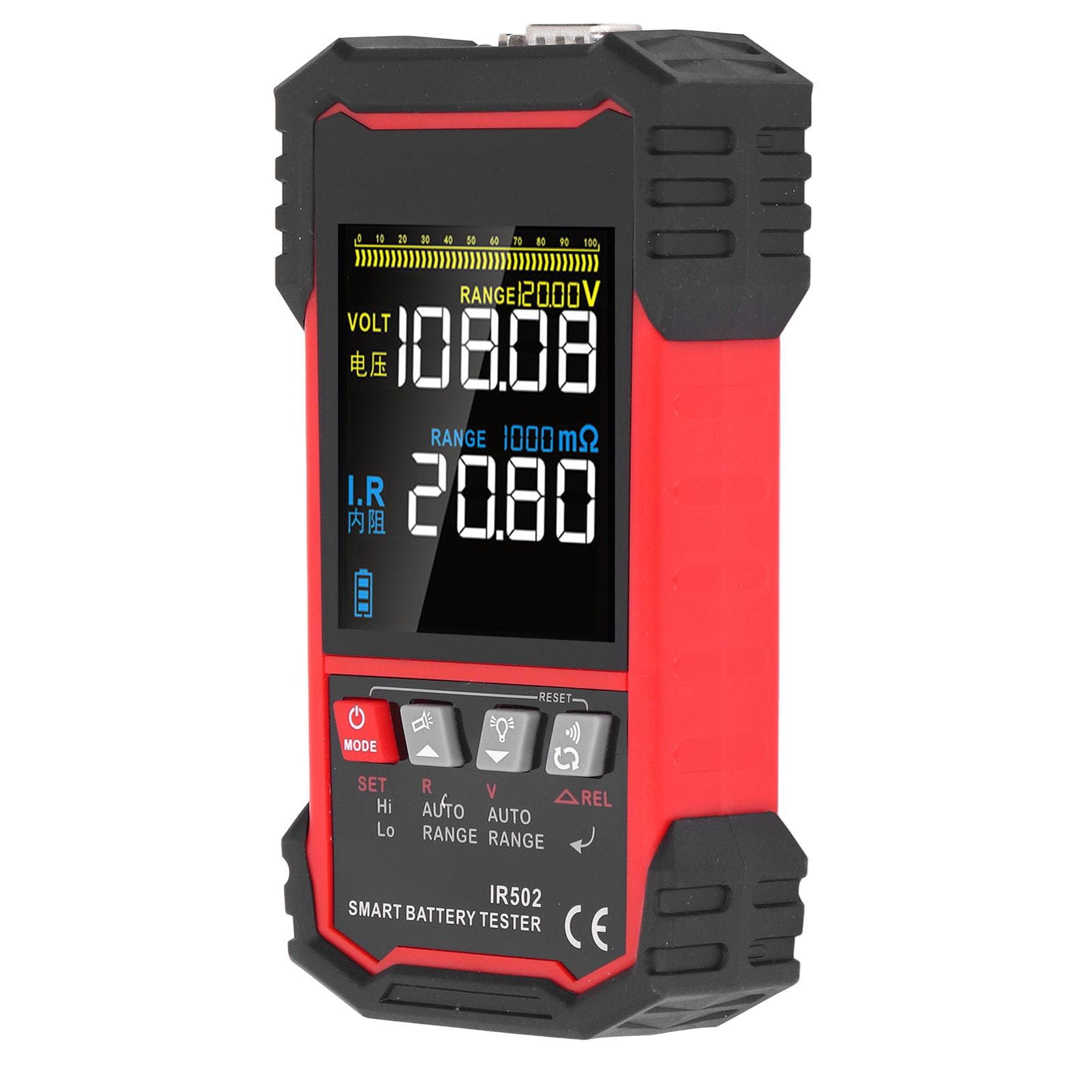 Testeur de Résistance Interne de Batterie, Analyseur Automatique Numérique Précis pour Usage Automobile et Domestique, Matériau ABS, Affichage 3.2 Pouces