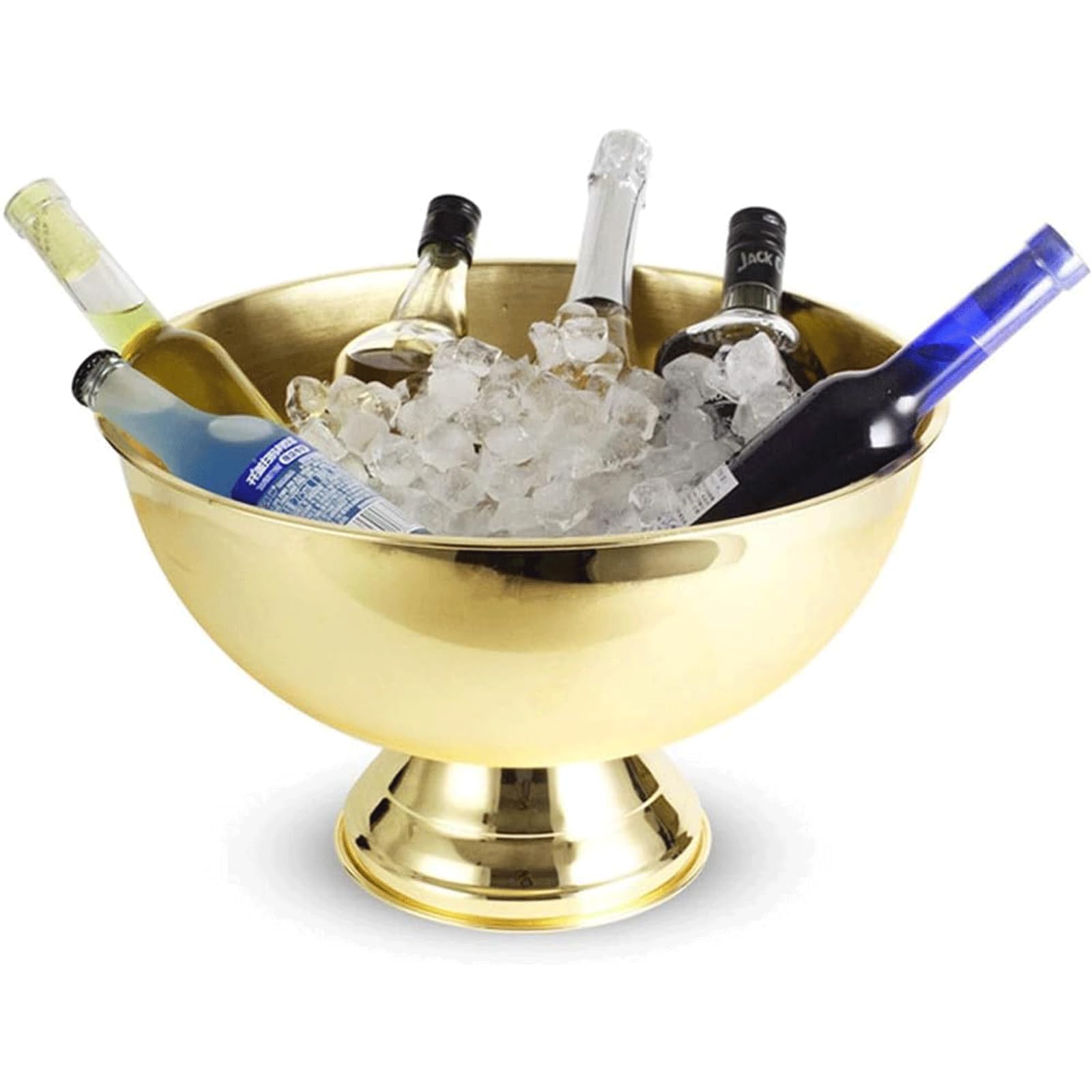 Cubitera Botella Vino Cubo de Hielo para champán, cubeta para Hielo, Cubo de Acero Redondeado, Vino, Cerveza, Enfriador para Fiestas, Ideal para Enfriar Cerveza en casa, Bar