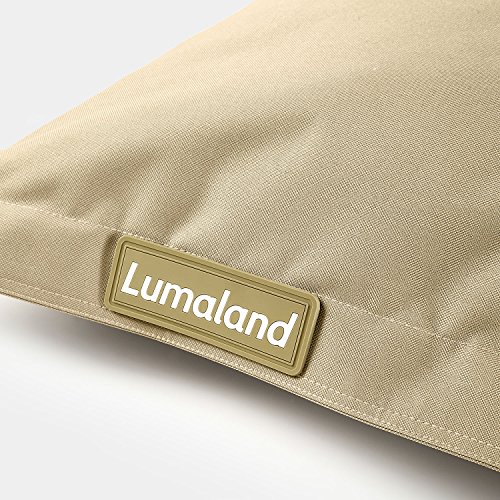 Lumaland Worek siedzisko XXL 140x180 cm | Wodoodporne wewnętrzne i zewnętrzne poduszka leżakowa z ponad 3 mln adaptacyjnych kulek EPS | Worek siedzisko z wodoodpornym pokryciem i 5-letnią