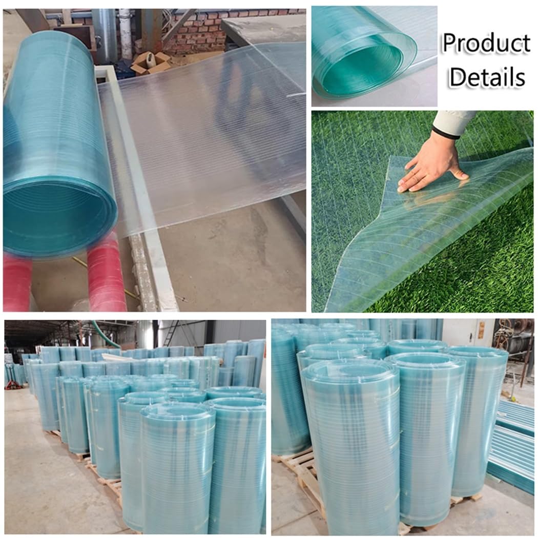 Polycarbonat-Gewächshaus-Dachfolie 1.50mm Transparent – Regenfest & Winddicht | Glasfaser-Isolierplatte | Einfach Zu Schneiden & Montieren(120cmx800cm(3.9x26ft))