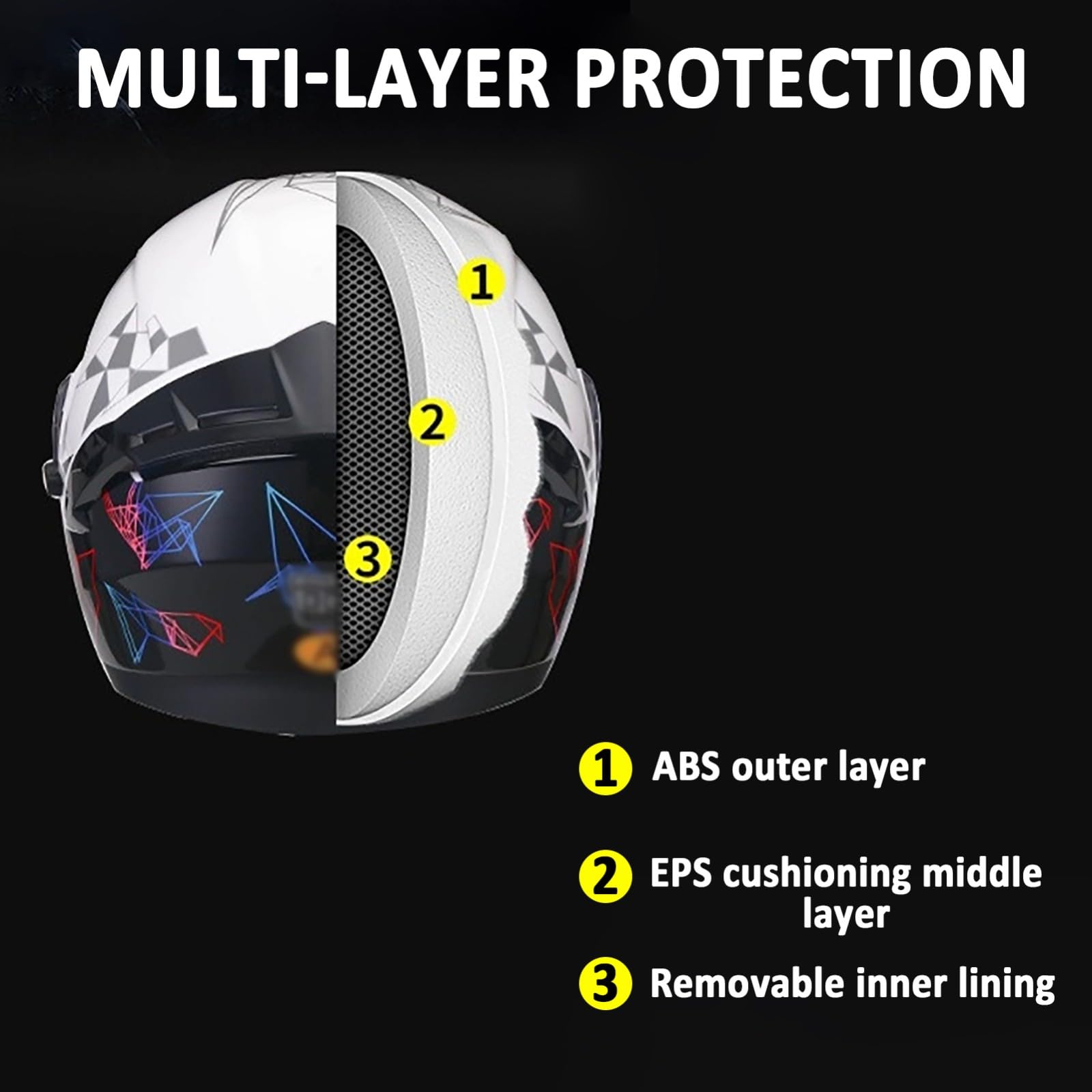 Integralny kask motocyklowy, integralny kask motocyklowy z podwójnym wizjerem, dla mężczyzn i kobiet, certyfikowany przez ECE 22.06, kask motocrossowy, kask na skuter