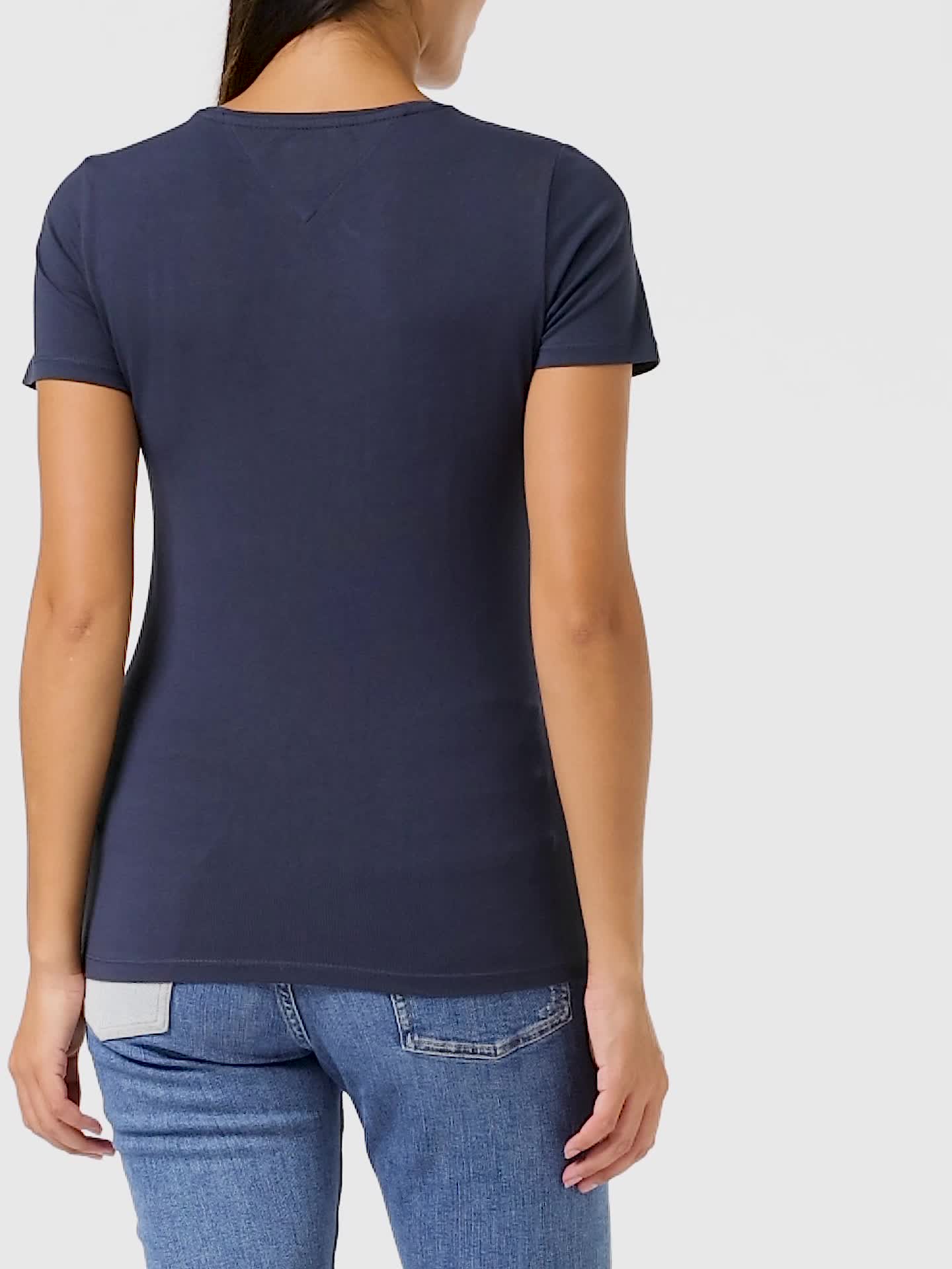 Tommy Jeans Damskie topy z dzianiny S/S, Niebieski (Twilight