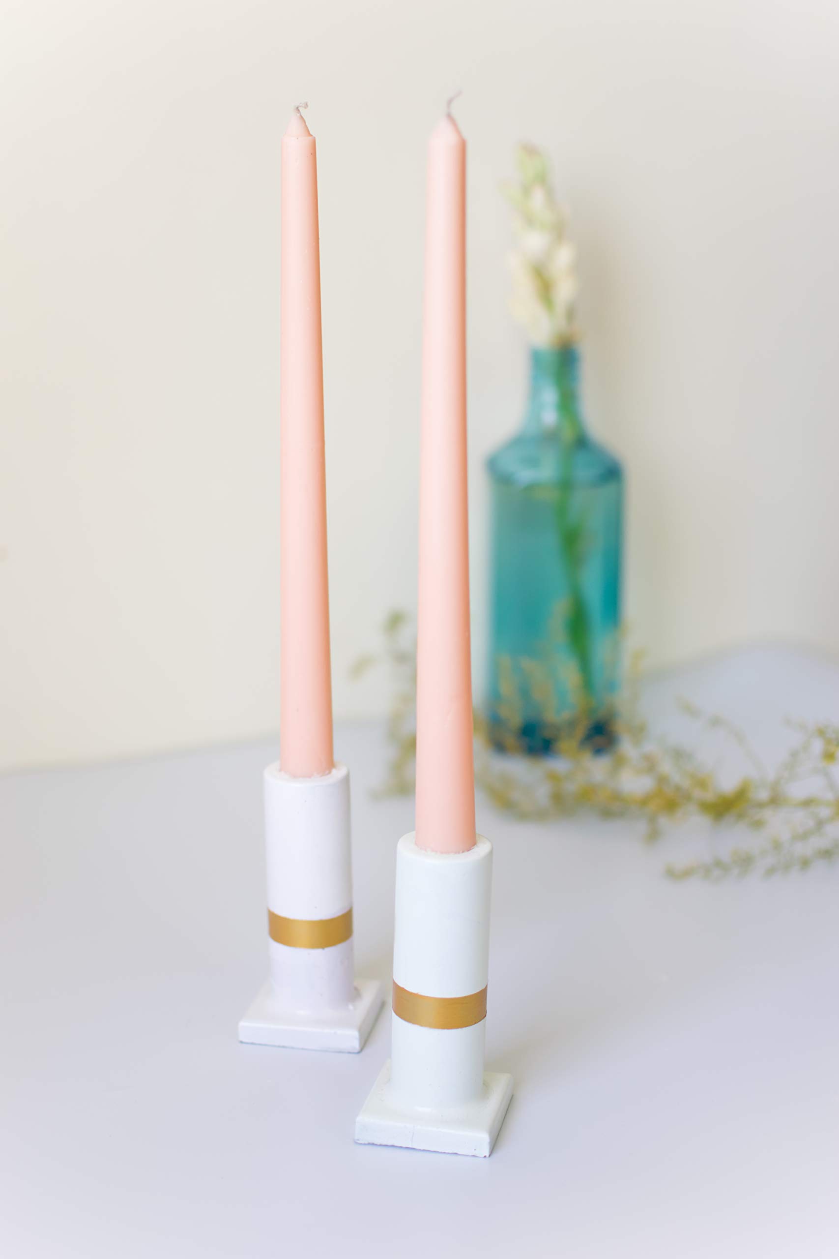 Dwell dapperCement Concrete Candle Holder (White) - Set of 2