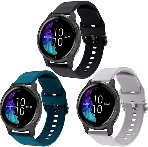 Bandas compatibles con Garmin Vivoactive 5 / Vivoactive 3/ Venu 2 Plus/Venu Sq/Venu Smart Watch, correa de repuesto de silicona suave de liberación