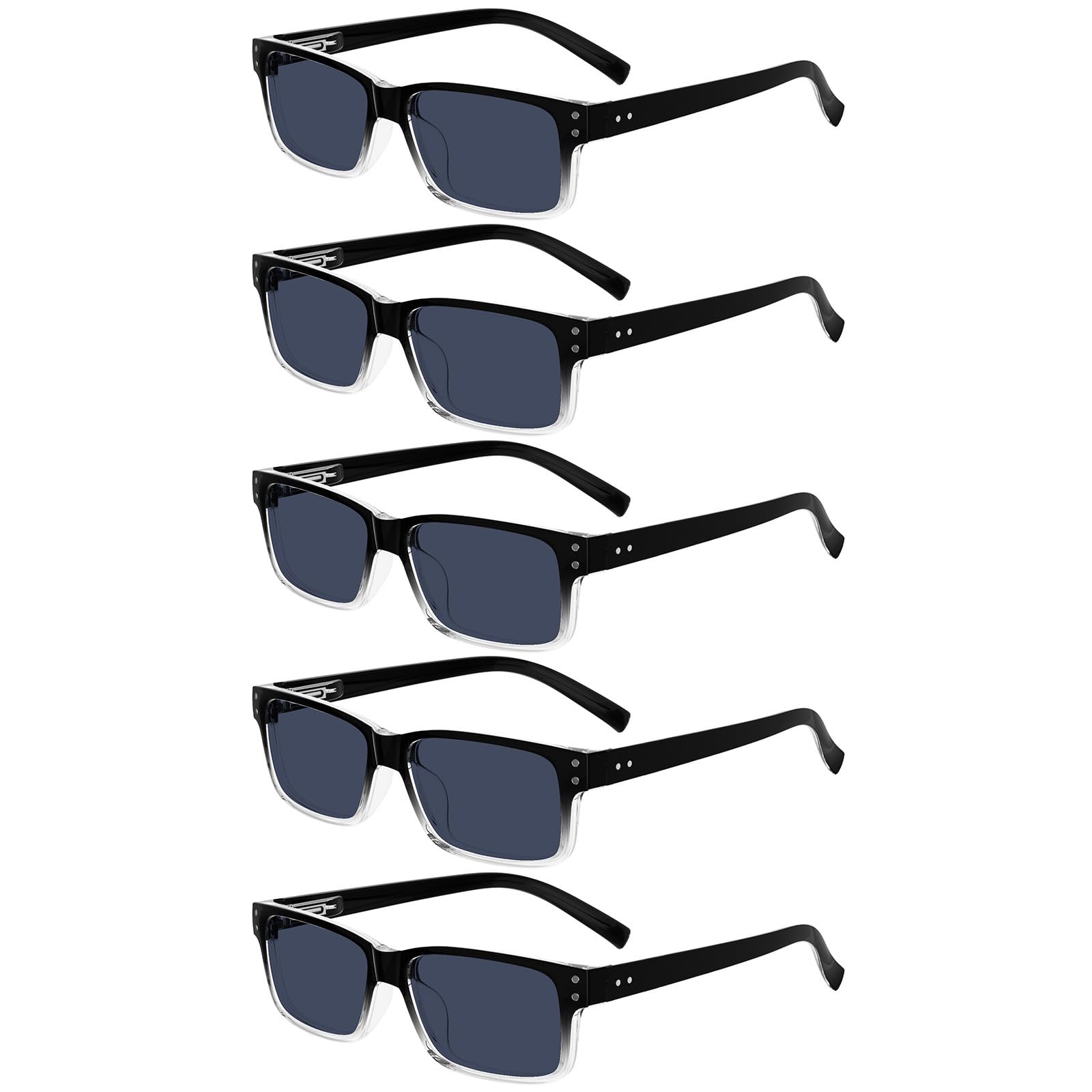 Photo 1 of Eyekepper Vintage Reading Sunglasses for Men - 5 Pack Grey Tinted Lens Readers +3.00