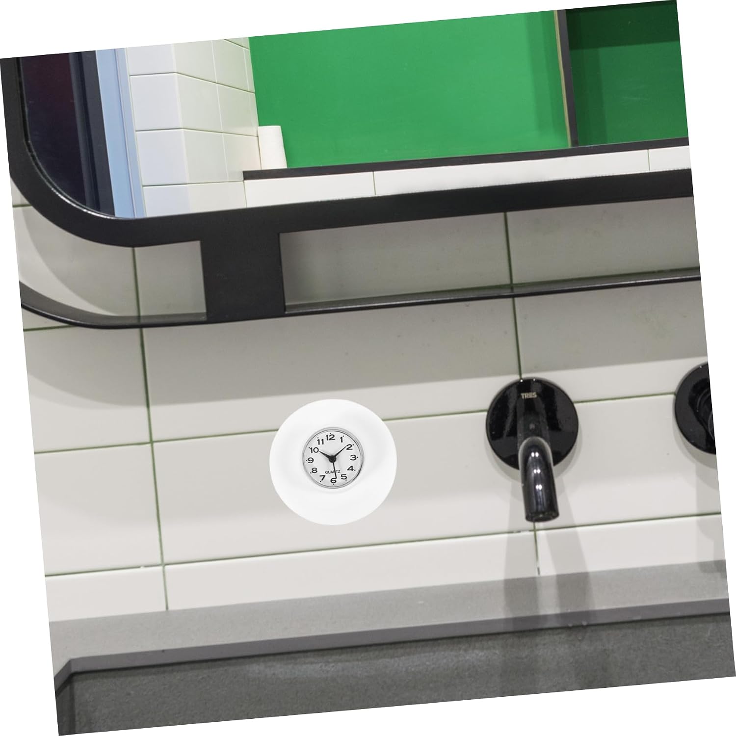Levemolo Suction Cup Clock for Bathroom Silent Shower Timer with Decorative Design Easy Installation for Home Office Hotel Glass Mirror Finish No Batteries