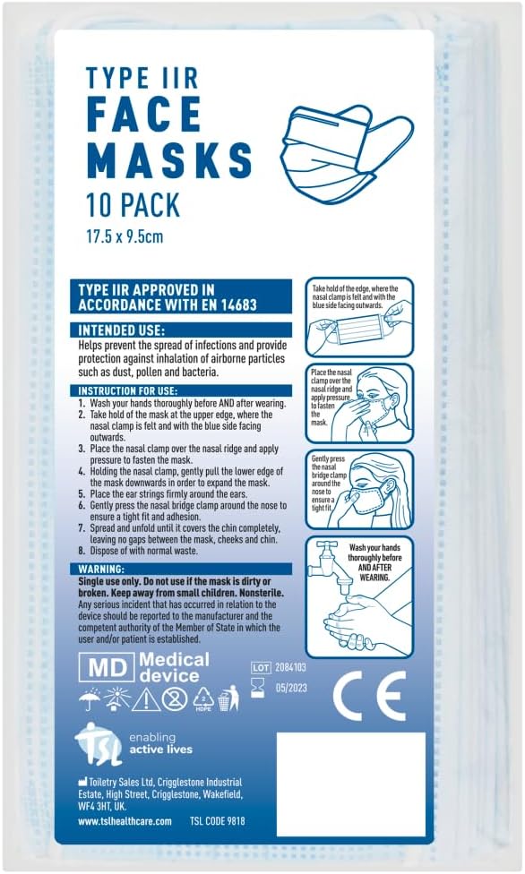 TSL FACE MASKS 10 PACK