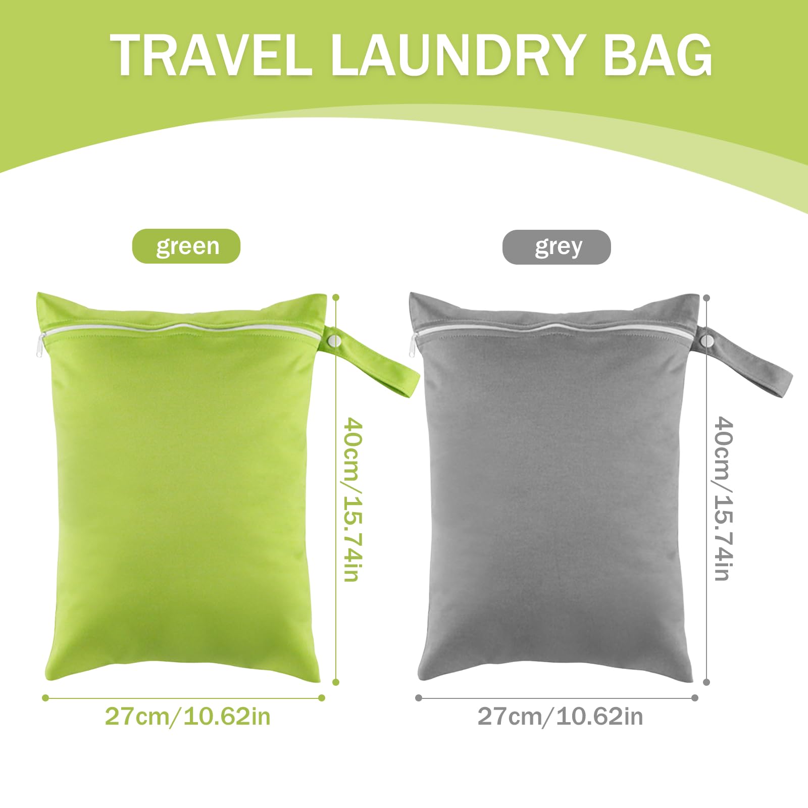2 Sacchetti Impermeabili Da Viaggio 30x40 Cm – Borse Con Cerniera Per Costumi Bagnati, Abbigliamento Sportivo, Pannolini – Riutilizzabili In Tessuto Oxford