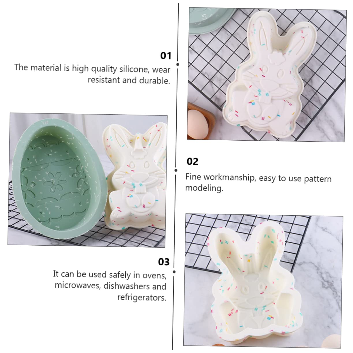 DECHOUS 2 Set Stampo Per Dolci Forniture Per La Cottura Accessori Per La Cottura Deliziosi Per La Per Dolci Pasquali Per Dolci Decorativi Per 2 pezzi * 2