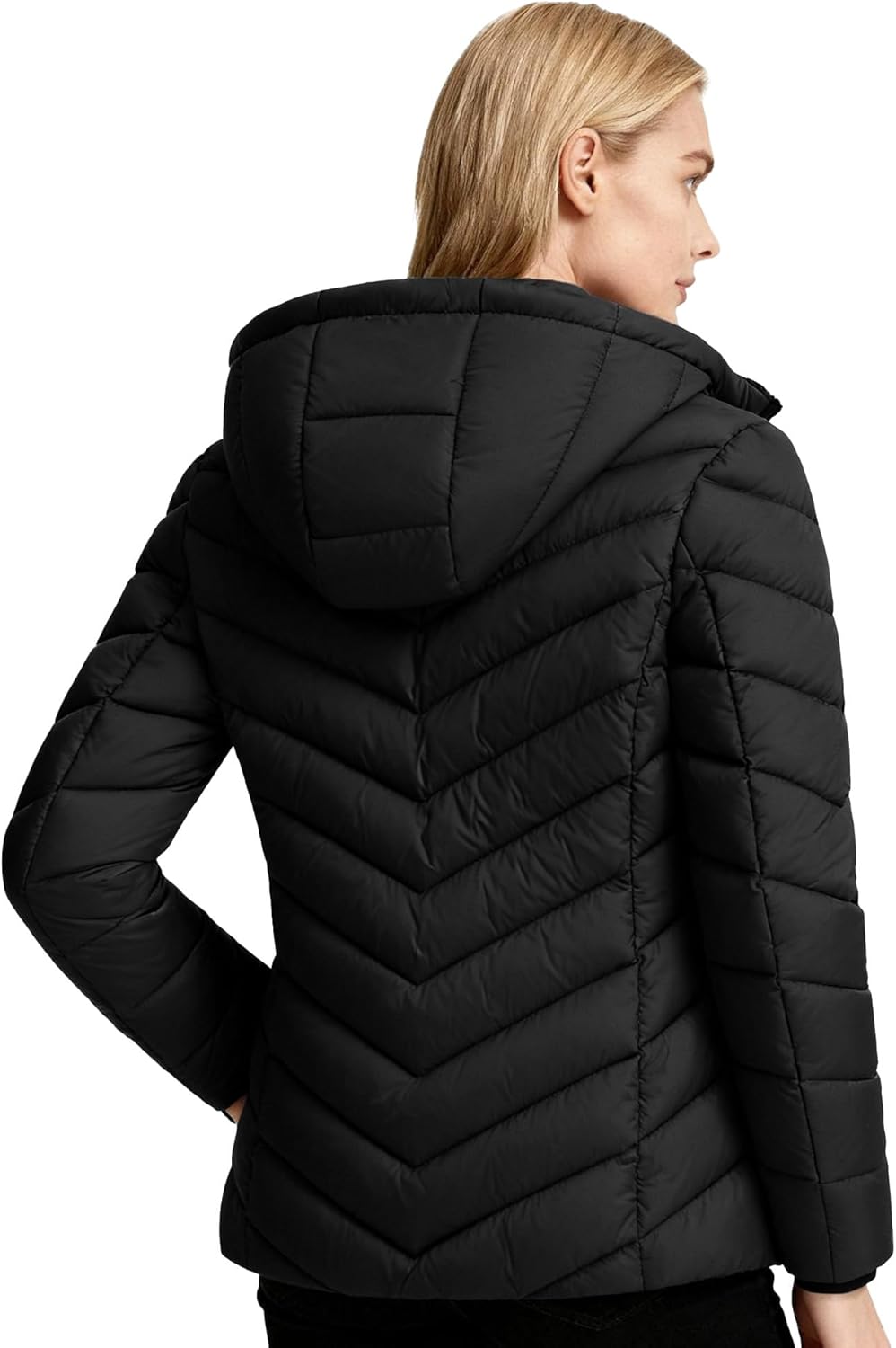 Women's Lightweight Quilted Down Coat | Waterproof, Windproof, Removable Hood, Warm Puffer Jacket for Winter - Image 5