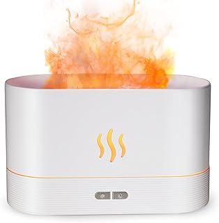 Depulat Flame Air Diffuser,Humidifier,Portable-Noiseless Aroma Diffuser for Home,Office or Yoga Essential Oil Diffuser with No-Water Auto-Off Protection(Black)…
