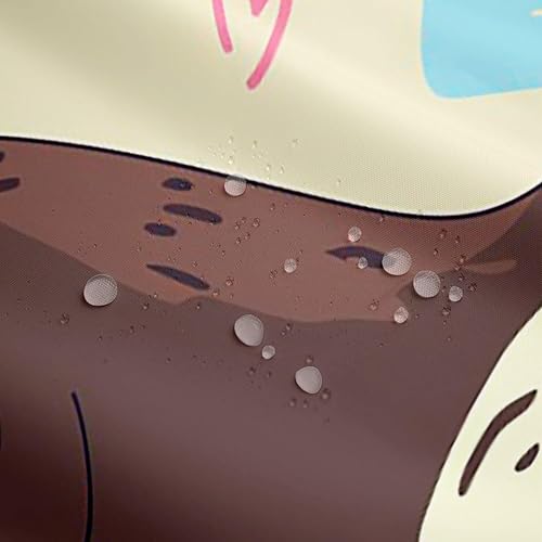 Miniatura 4 de Juego de cortinas de baño con diseño de animales salvajes kawaii, 72 pulgadas de ancho x 72 pulgadas de largo, diseño de animales salvajes de