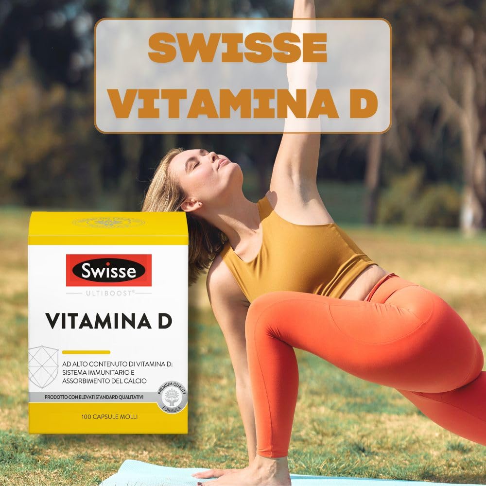 SWISSE Ultiboost- Vitamina D 2000 UI, Integratore Difese Immunitarie Adulti, Integratori Alimentari Donna e Uomo con vitamina D3 per Mantenimento Ossa e Denti Sani, Made in Italy, 100 Capsule Molli